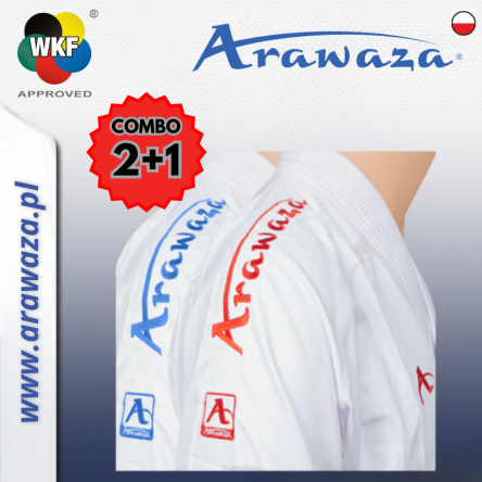 ZESTAW Arawaza Kumite Deluxe Evo WKF | 2 BLUZY i SPODNIE | Premier League